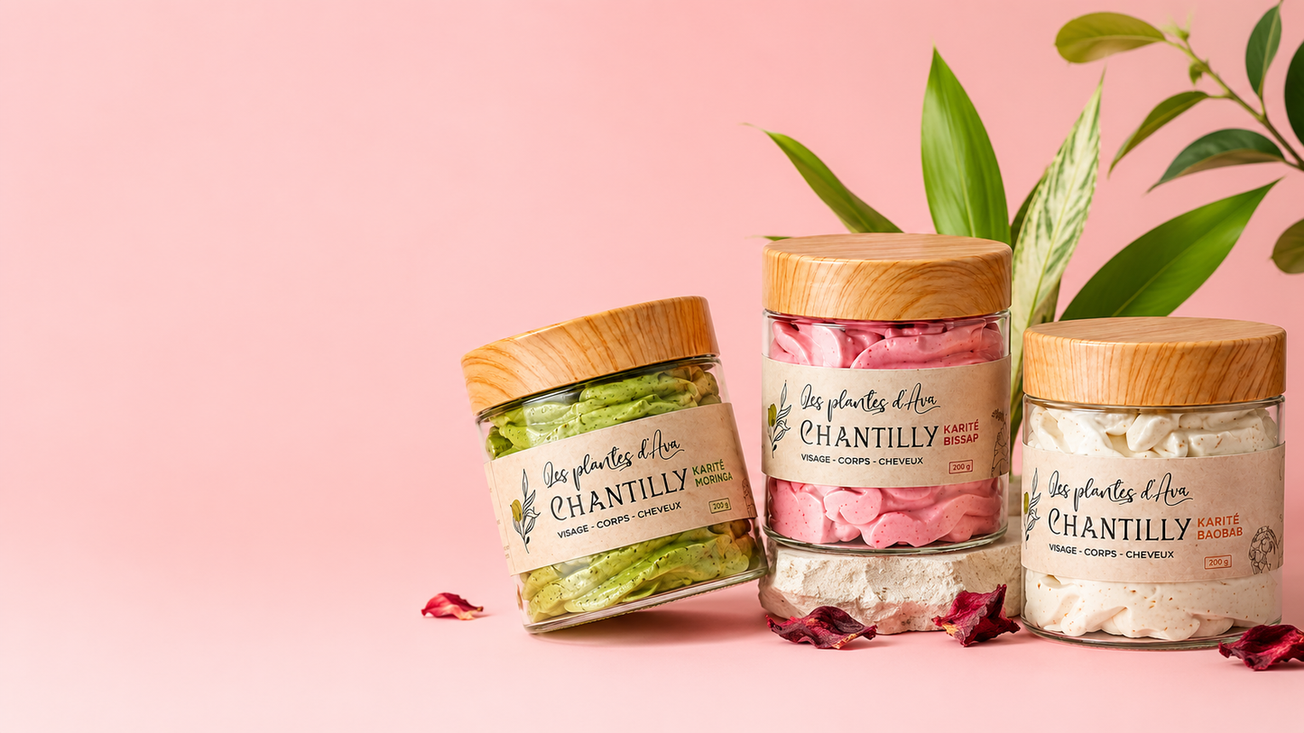 * Lots découverte (3 produits) : Karité Chantilly, Karité au Moringa, Karité au Bissap, Karité au Baobab